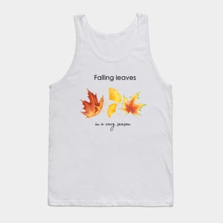 Falling Leaves in a cozy season, fall, autumn, winter, maple Tank Top